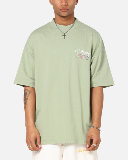 Ed Hardy Flowers T-Shirt Sage