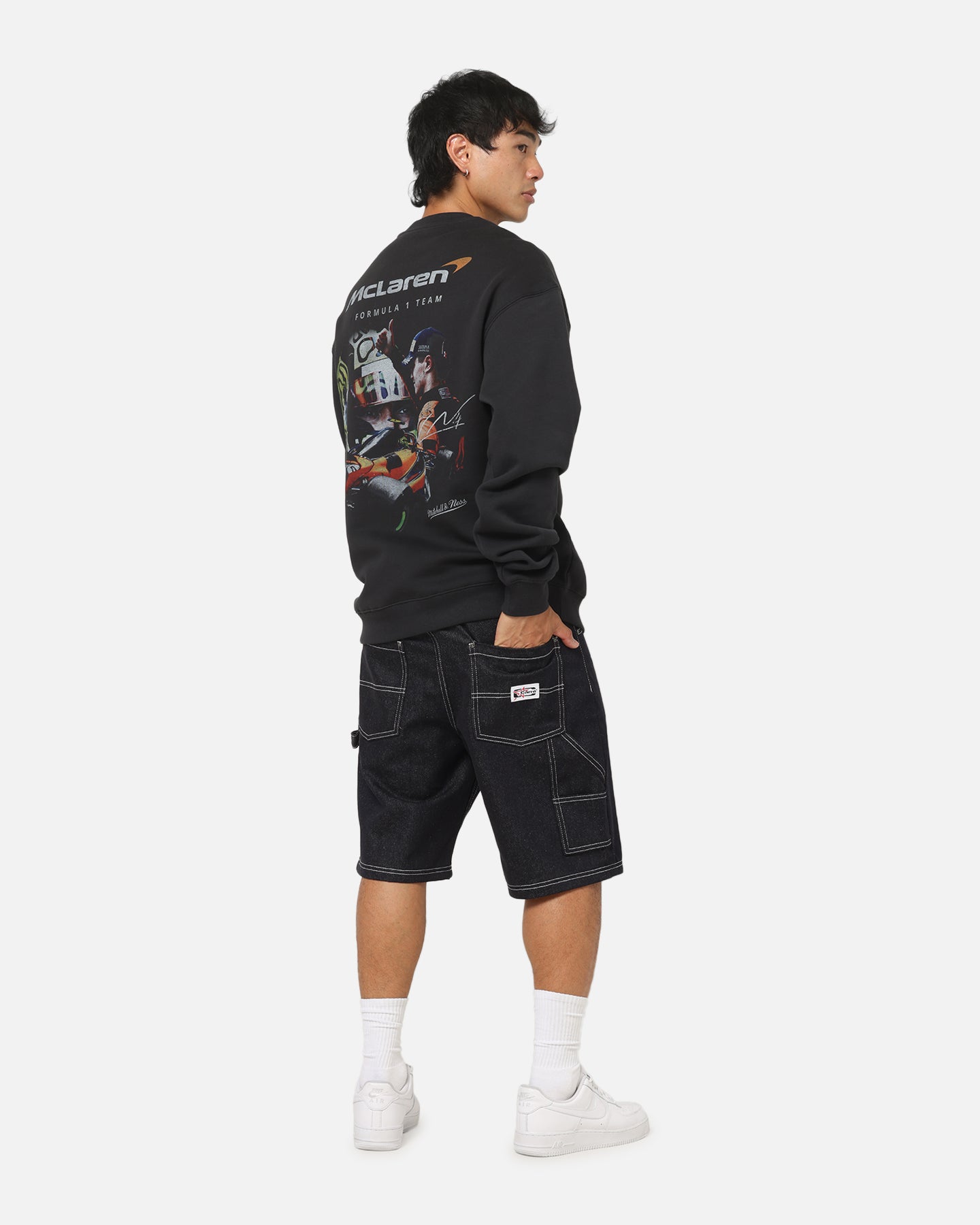 Mitchell & Ness X Mclaren Lando Norris Signature Crewneck Washed Black