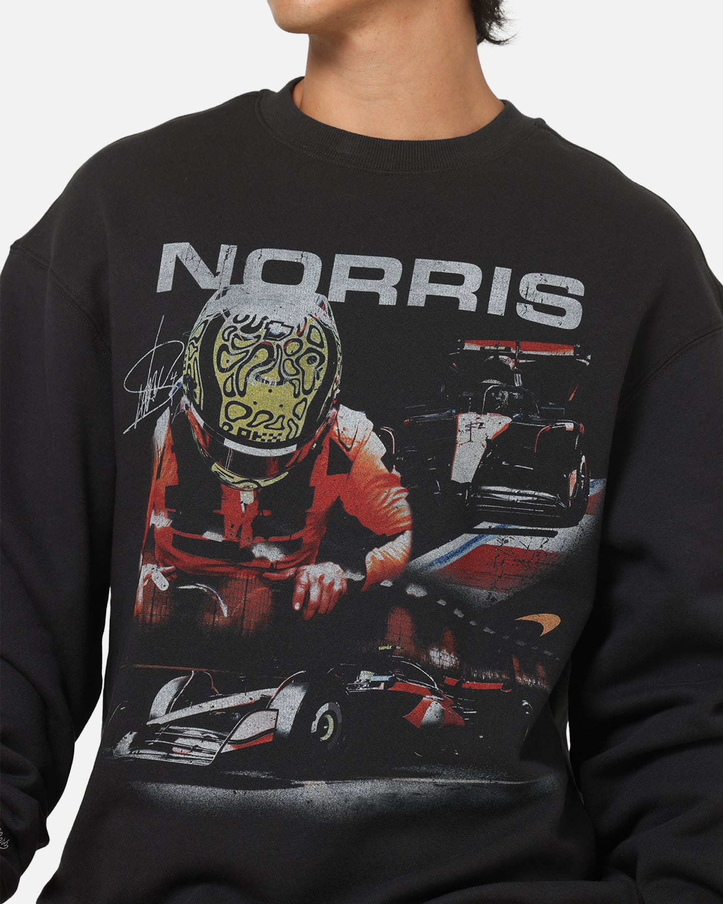 Mitchell & Ness X Mclaren Lando Norris Signature Crewneck Washed Black