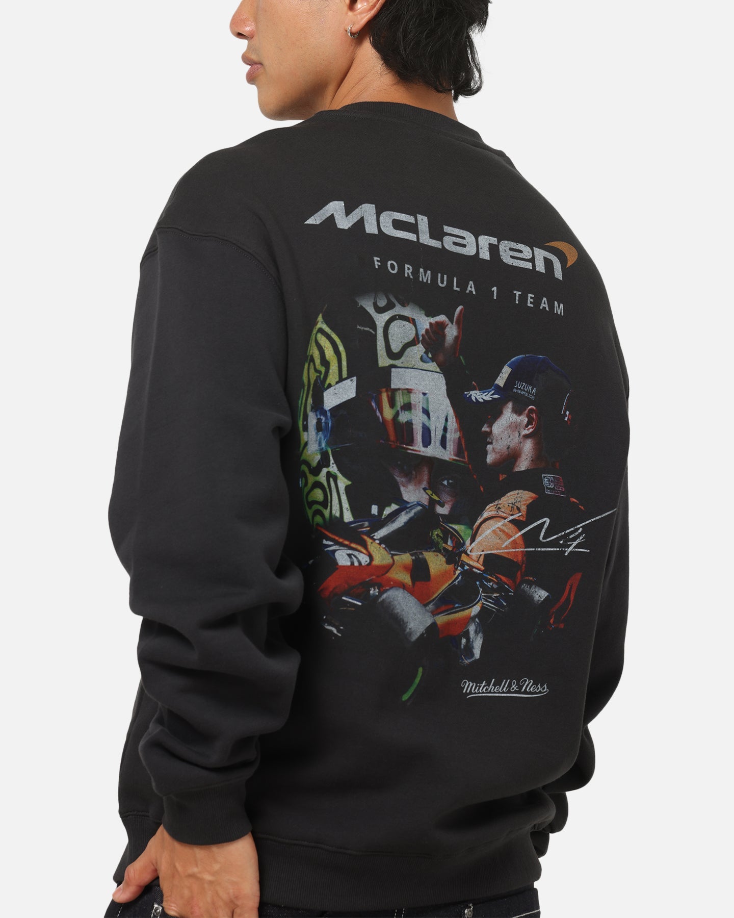 Mitchell & Ness X Mclaren Lando Norris Signature Crewneck Washed Black