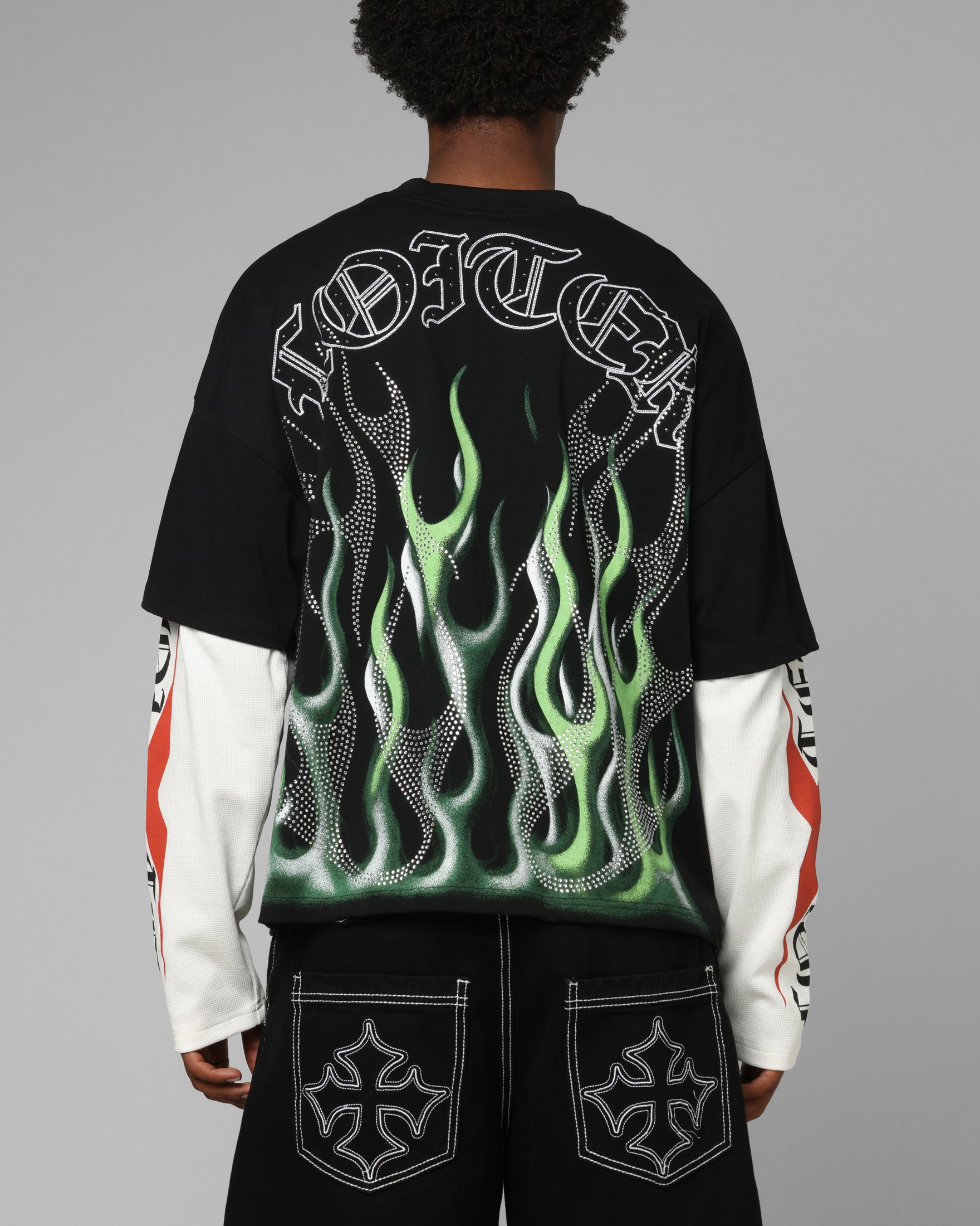 Loiter Inferno Layered Long Sleeve T-Shirt Black