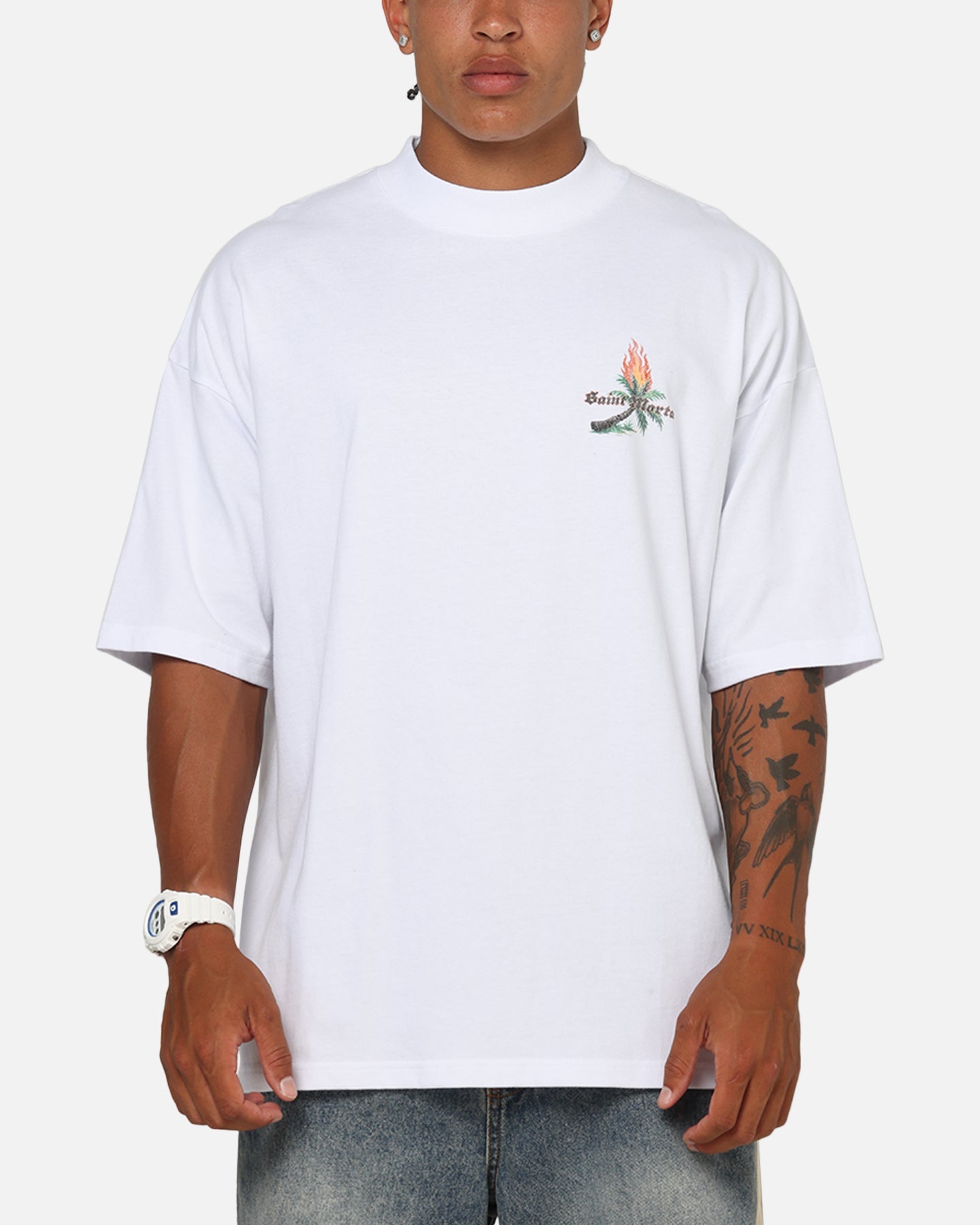 Saint Morta Palm Fire T-Shirt White