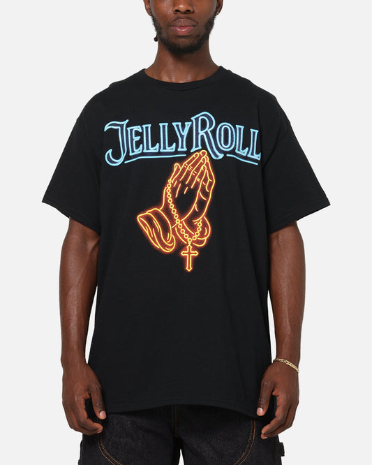 Jelly Roll Praying Neon T-Shirt Black