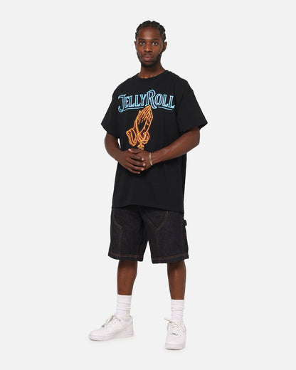 Jelly Roll Praying Neon T-Shirt Black