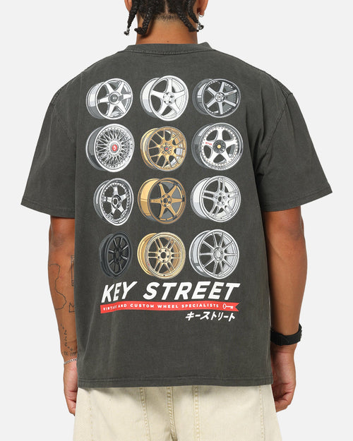 Key Street Wheels T-Shirt Black Wash