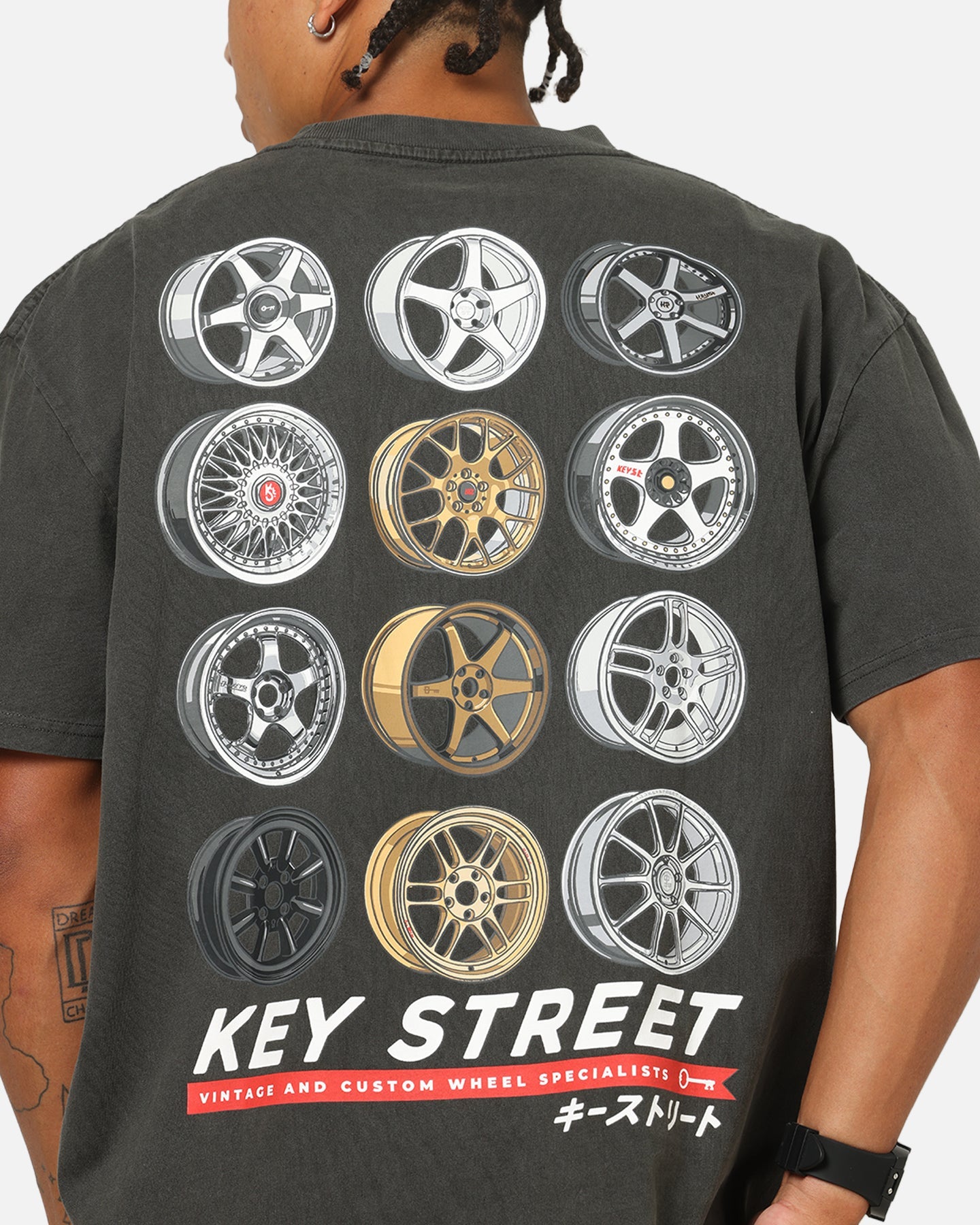 Key Street Wheels T-Shirt Black Wash