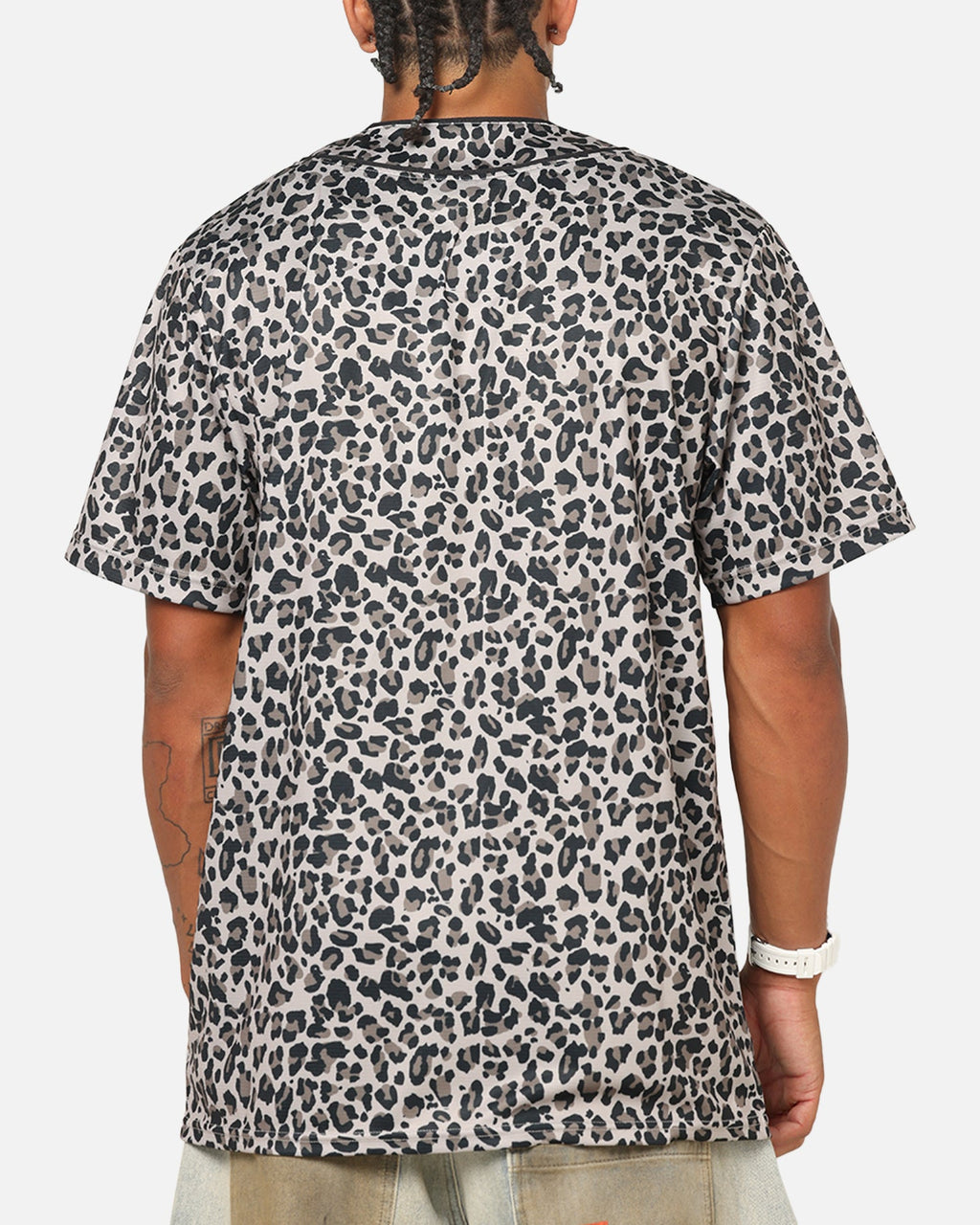 Majestic Athletic New York Yankees Leopard Baseball Button Up Shirt Leopard
