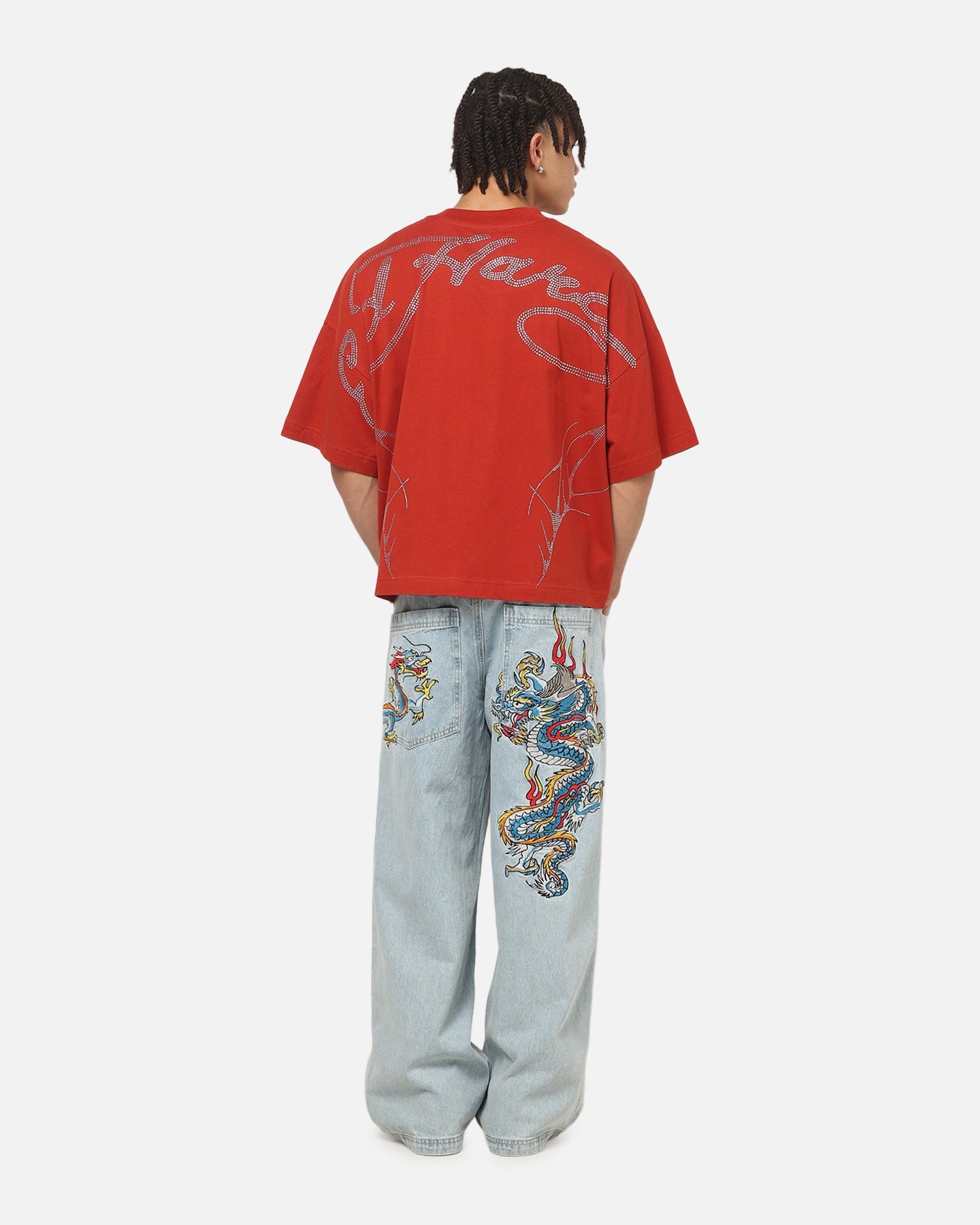 Ed Hardy Cyber Rhinestone T-Shirt Red