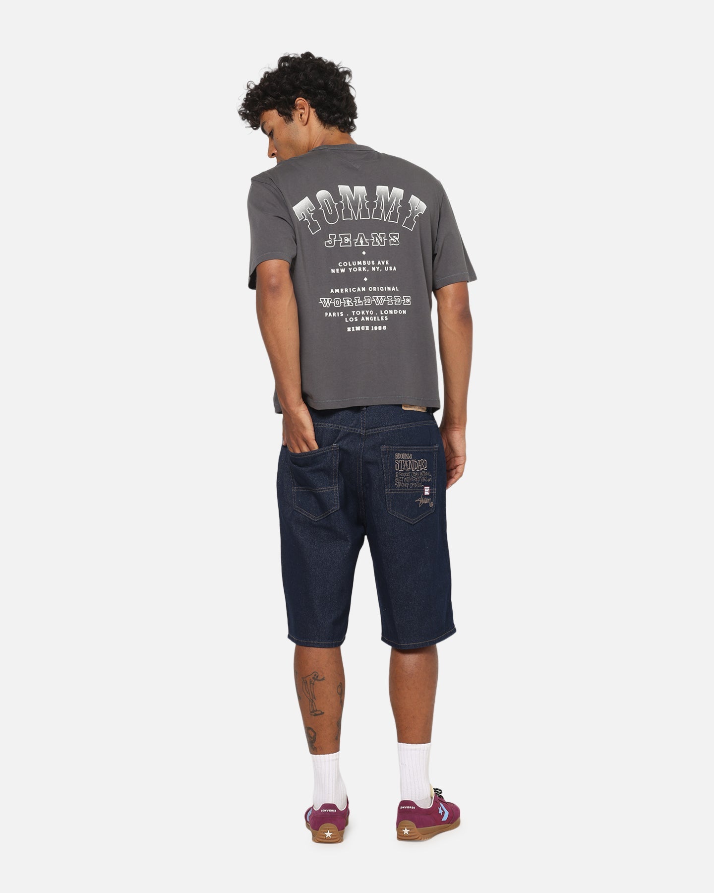 Tommy Jeans Arch Western Backprint T-Shirt Washed Black