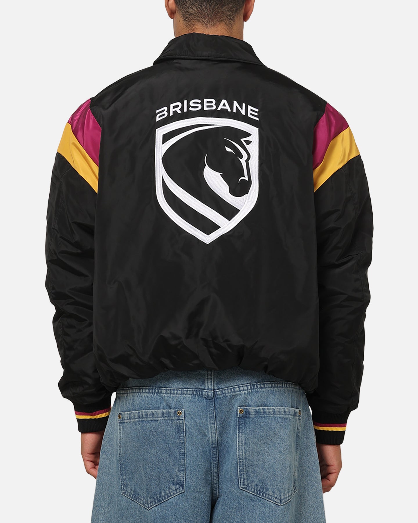 Bleacher Athletic Brisbane Broncos NRL Legacy Baseball Jacket Black