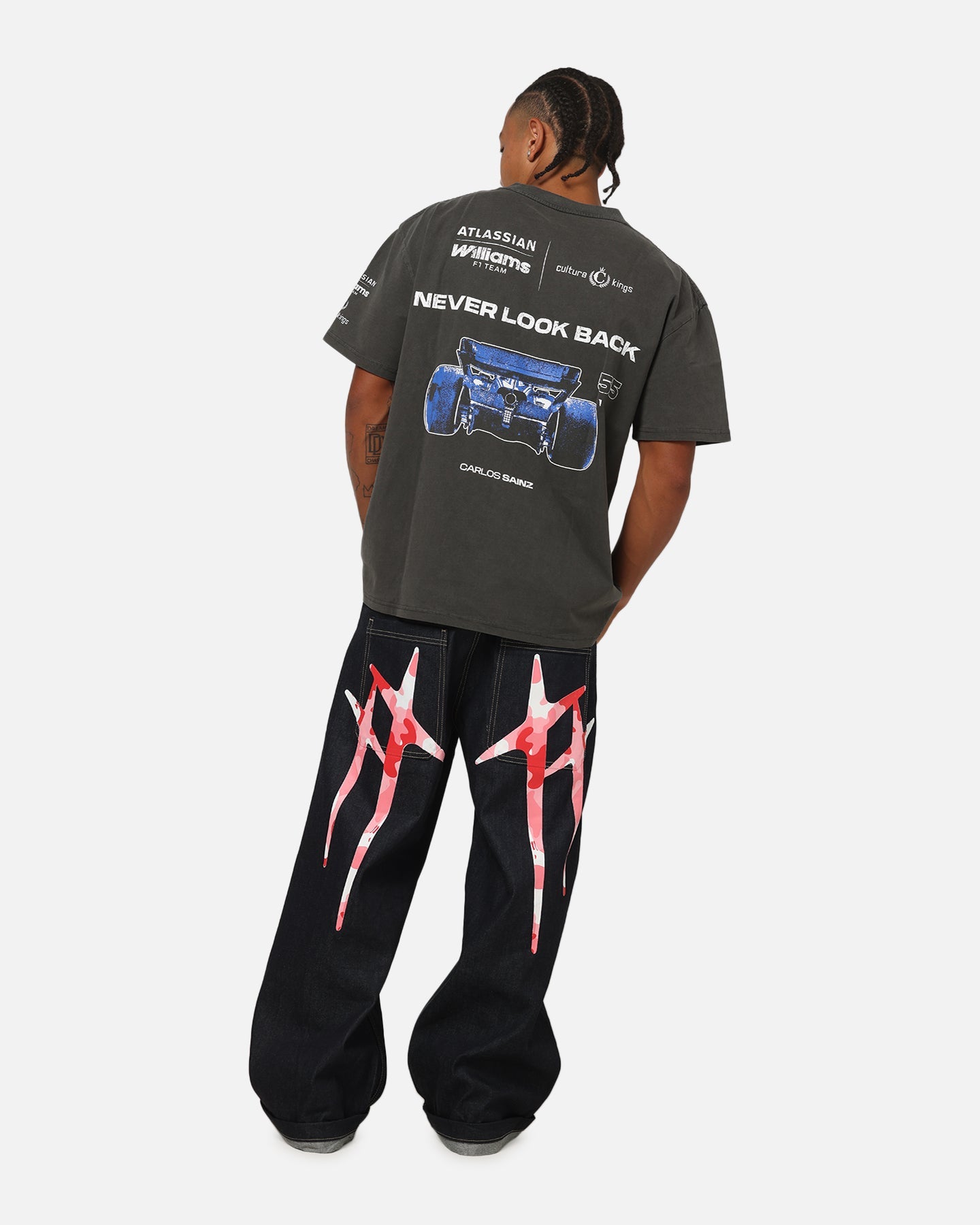 Culture Kings X Atlassian Williams F1 Team Carlos Sainz Jr. Heavy T-Shirt Black Acidwash