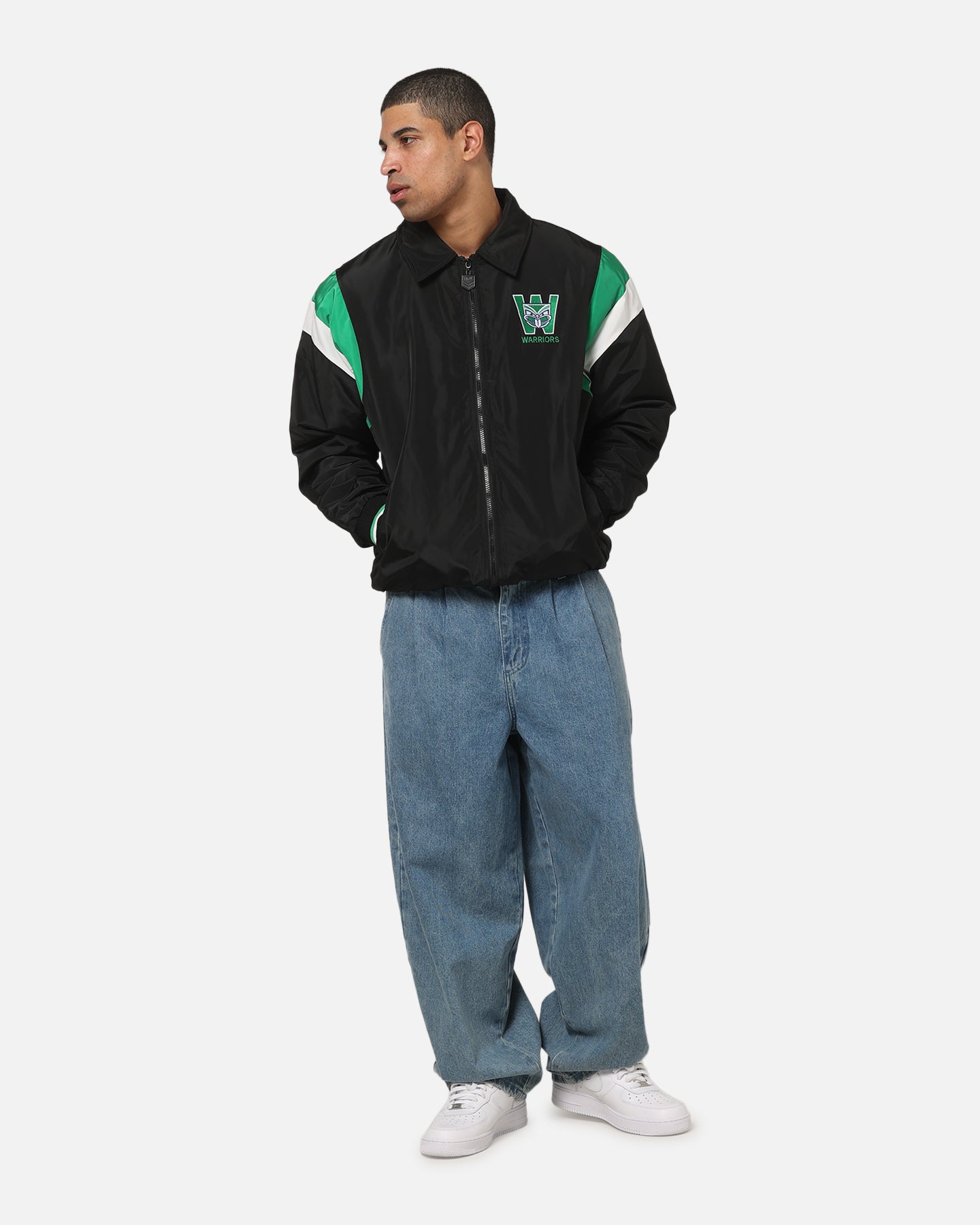 Bleacher Athletic New Zealand Warriors NRL Legacy Baseball Jacket Black