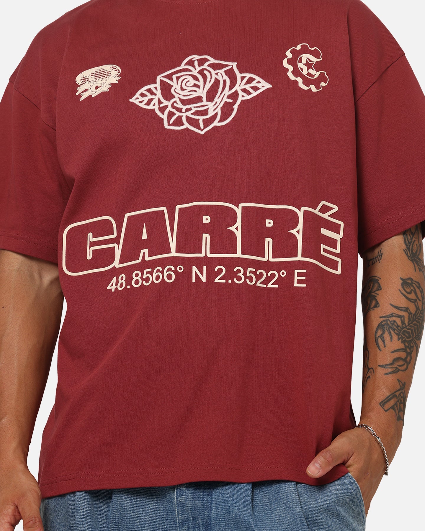 Carre Coordinates T-Shirt Maroon