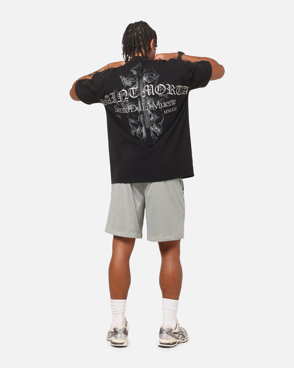 Saint Morta The Cross Boxy T-Shirt Black Acidwash