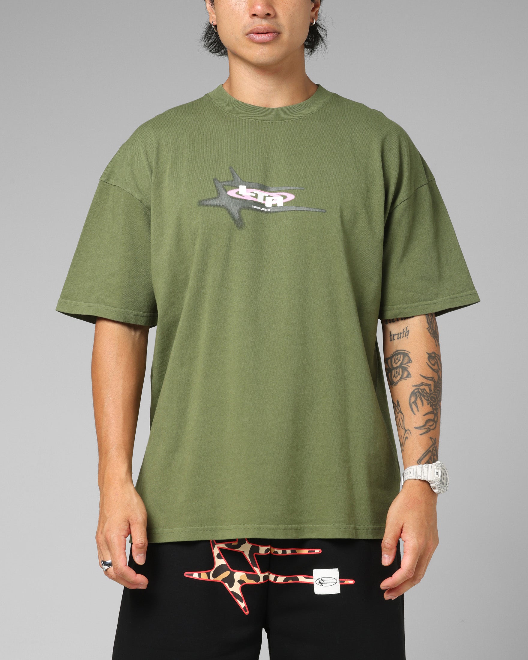 Loiter Shadowmark T-Shirt Olive Green