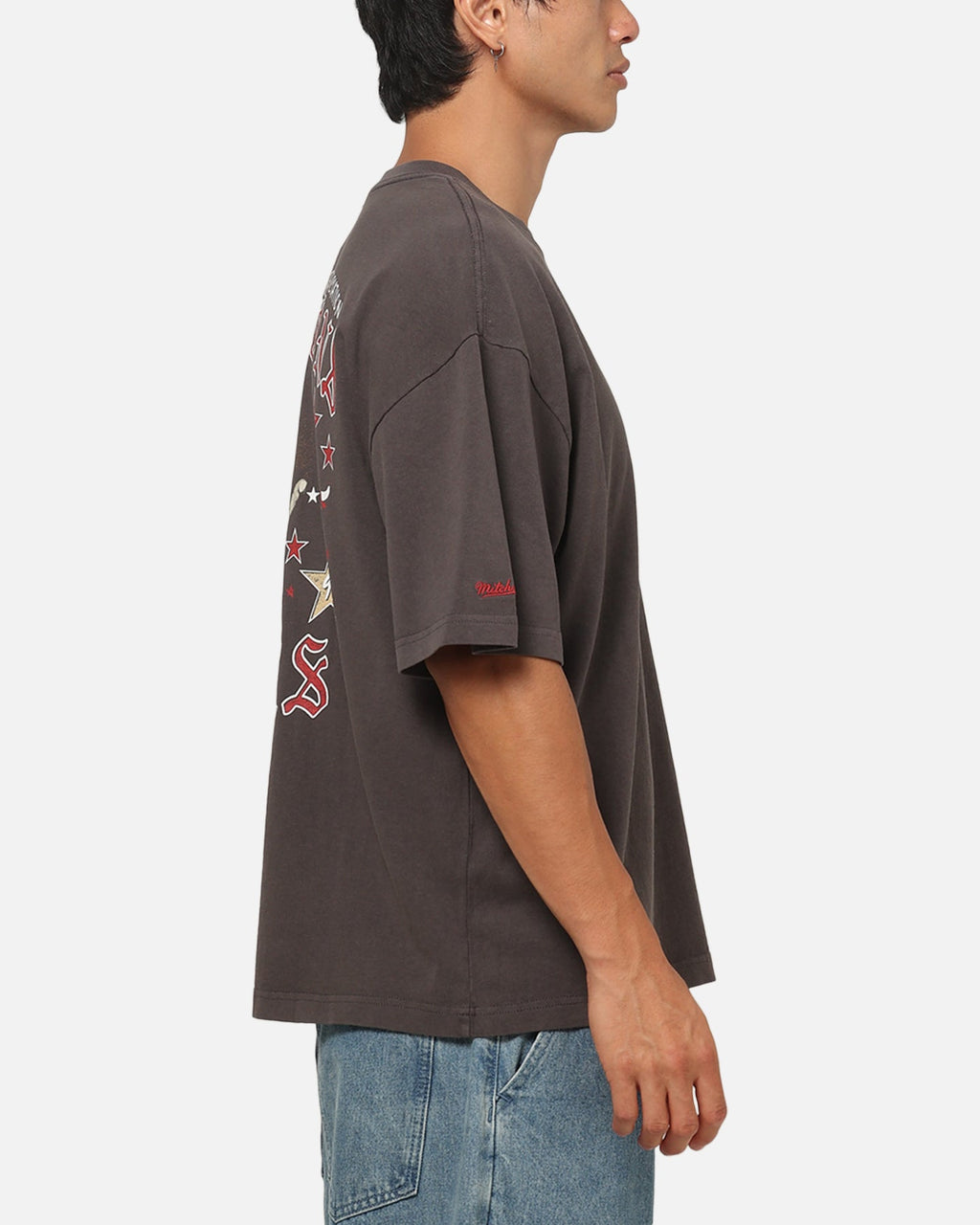 Mitchell & Ness Chicago Bulls Blackletter Champs Box T-Shirt Slate