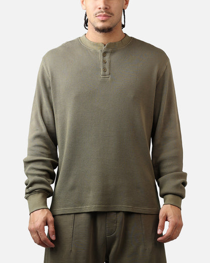 American Thrift Waffle Henley Shirt Washed Olive
