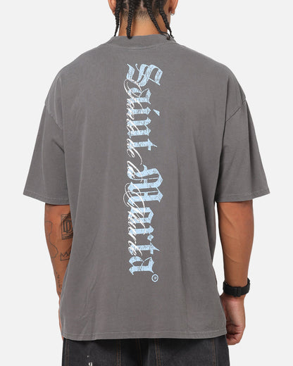 Saint Morta La Muerte Script T-Shirt Washed Charcoal