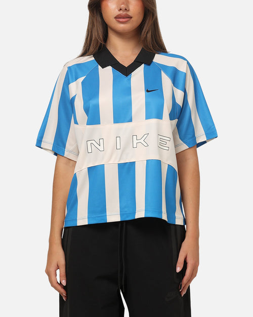 Nike Women's Sportswear Street Oversized Striped Jersey Blue/White