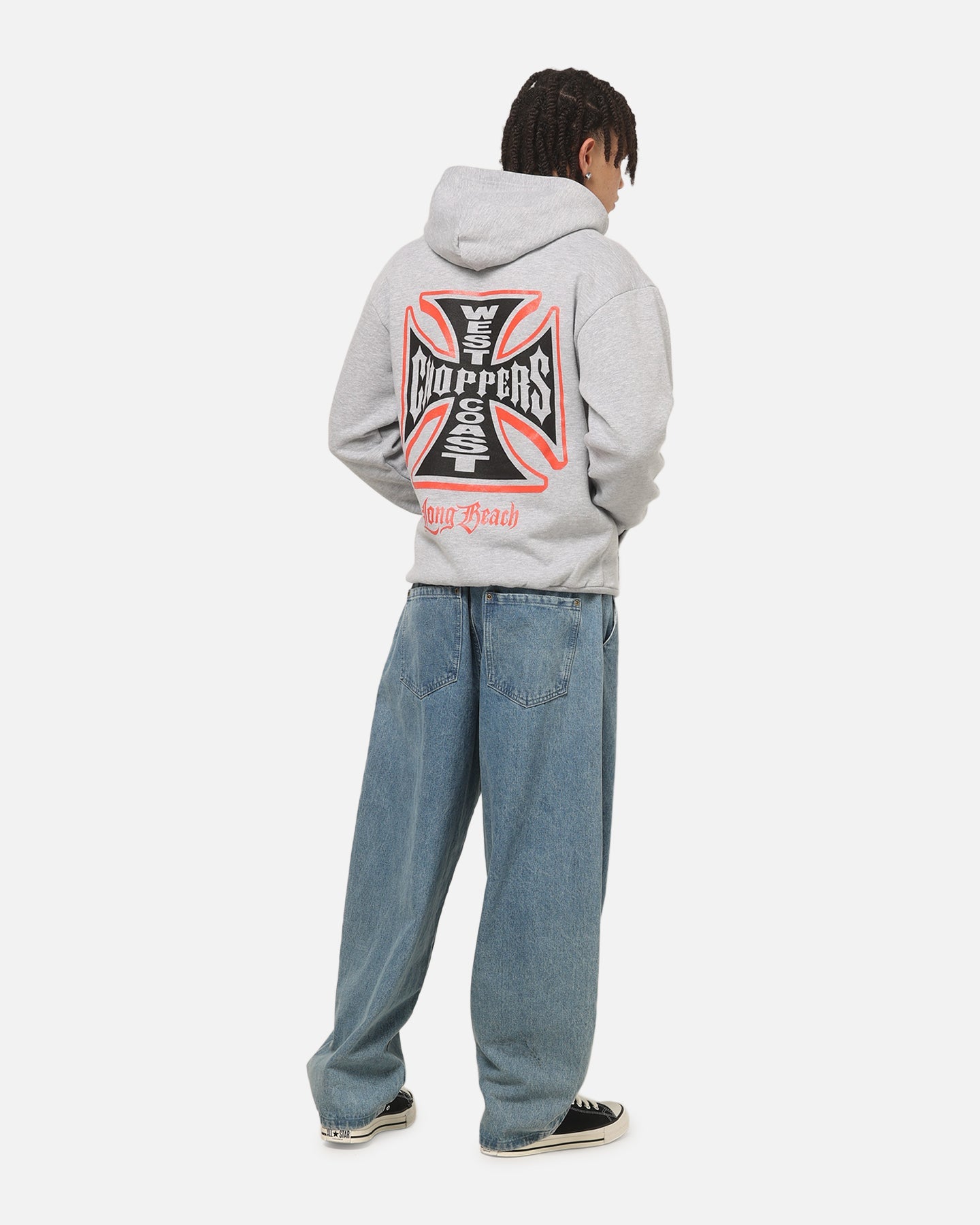 West Coast Choppers Choppers Cross Hoodie Grey Marle