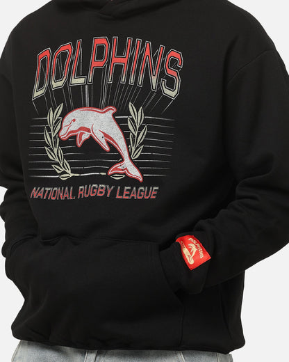 Bleacher Athletic Dolphins NRL Adult Club Wreath Hoodie Black