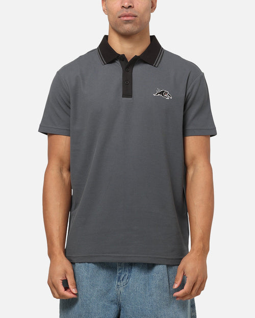 Bleacher Athletic Penrith Panthers NRL Adult Golf Polo T-Shirt Grey