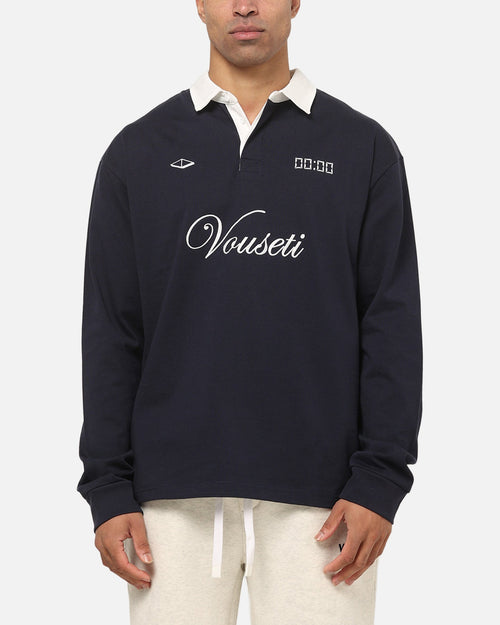 Vouseti Post Game Long Sleeve Polo Shirt Navy