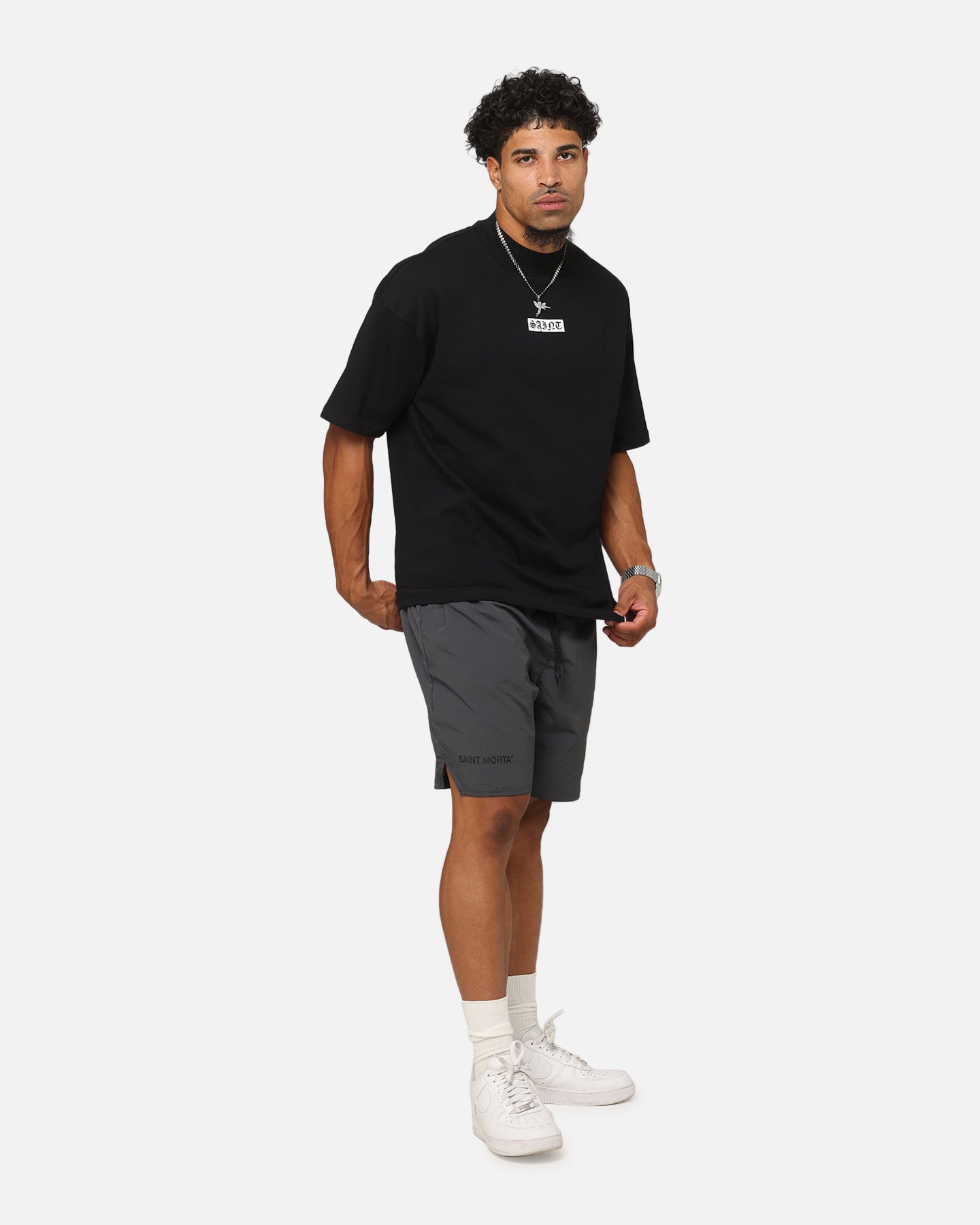 Saint Morta Official Nylon Shorts Dark Grey