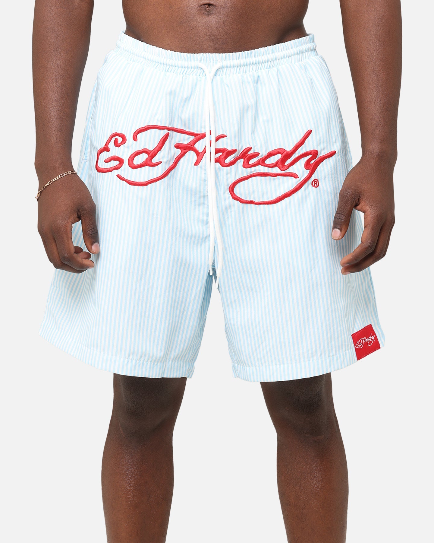 Ed Hardy Beach Shorts Blue Stripe