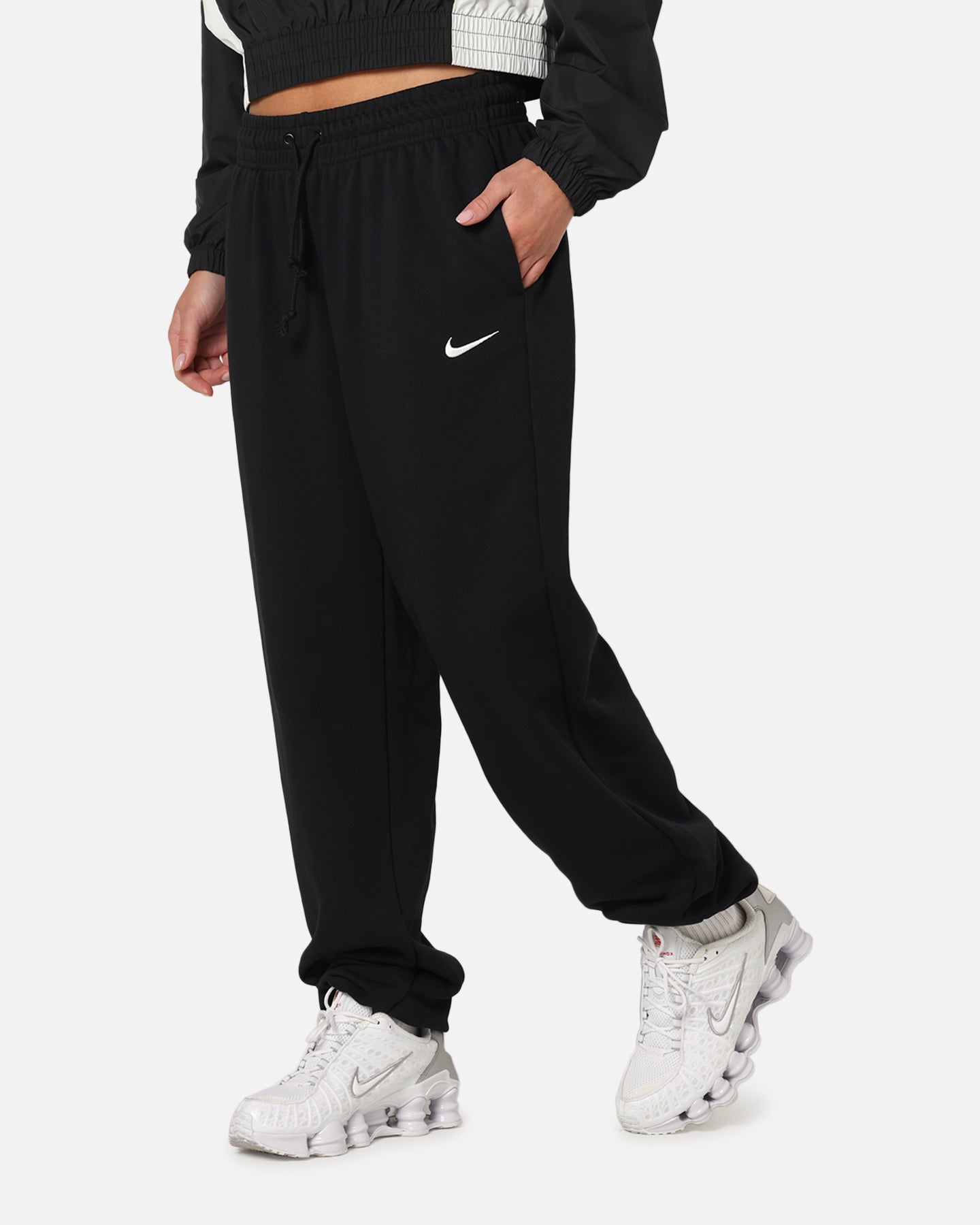 Nike Women's Sportswear Phoenix Fleece Oversized French Terry Sweatpants Black/Sail