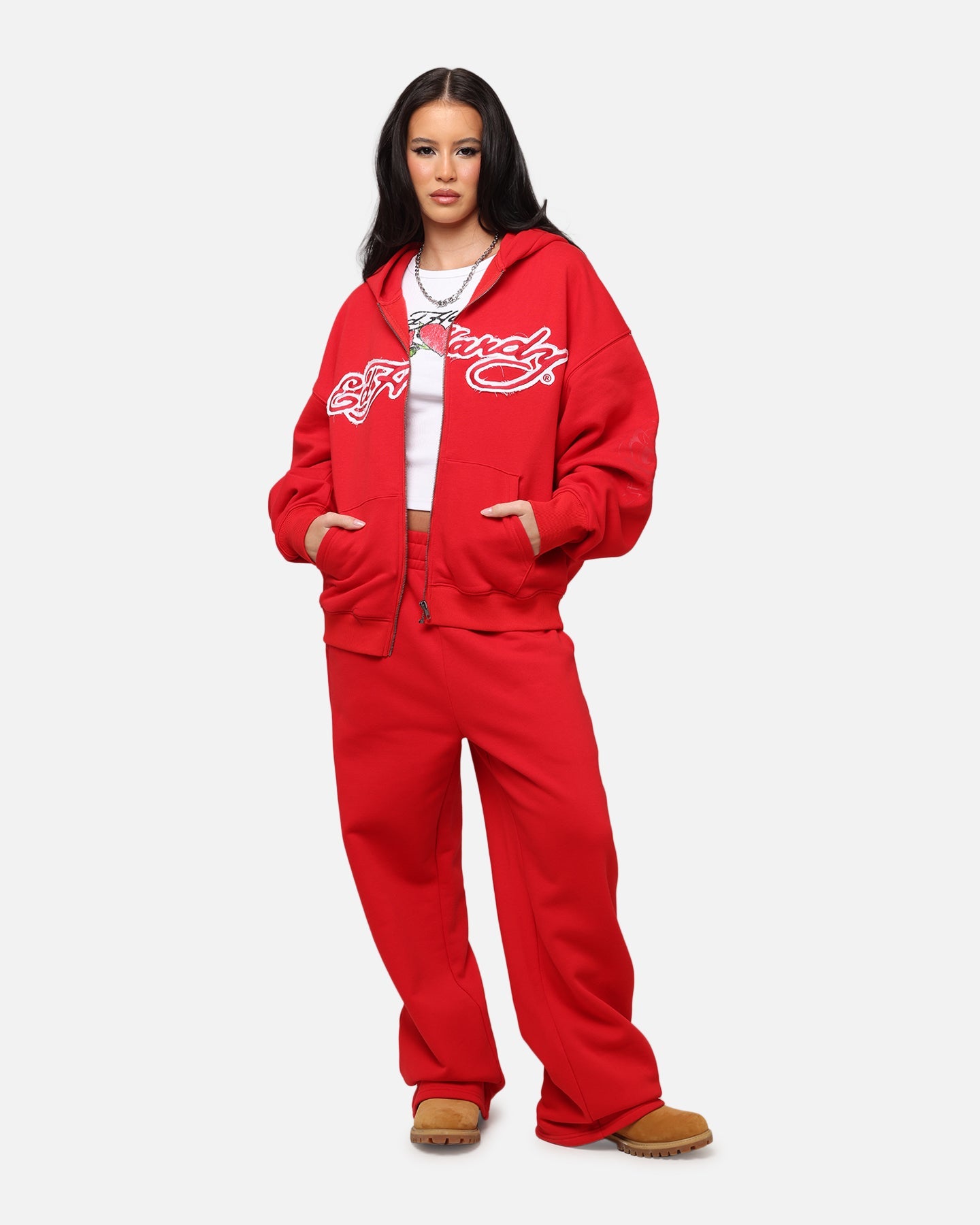 Ed Hardy Women's Rose Trackpants Red