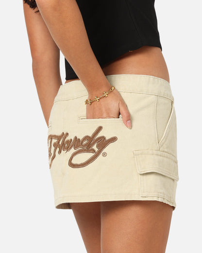 Ed Hardy Women's Cargo Mini Skirt Stone