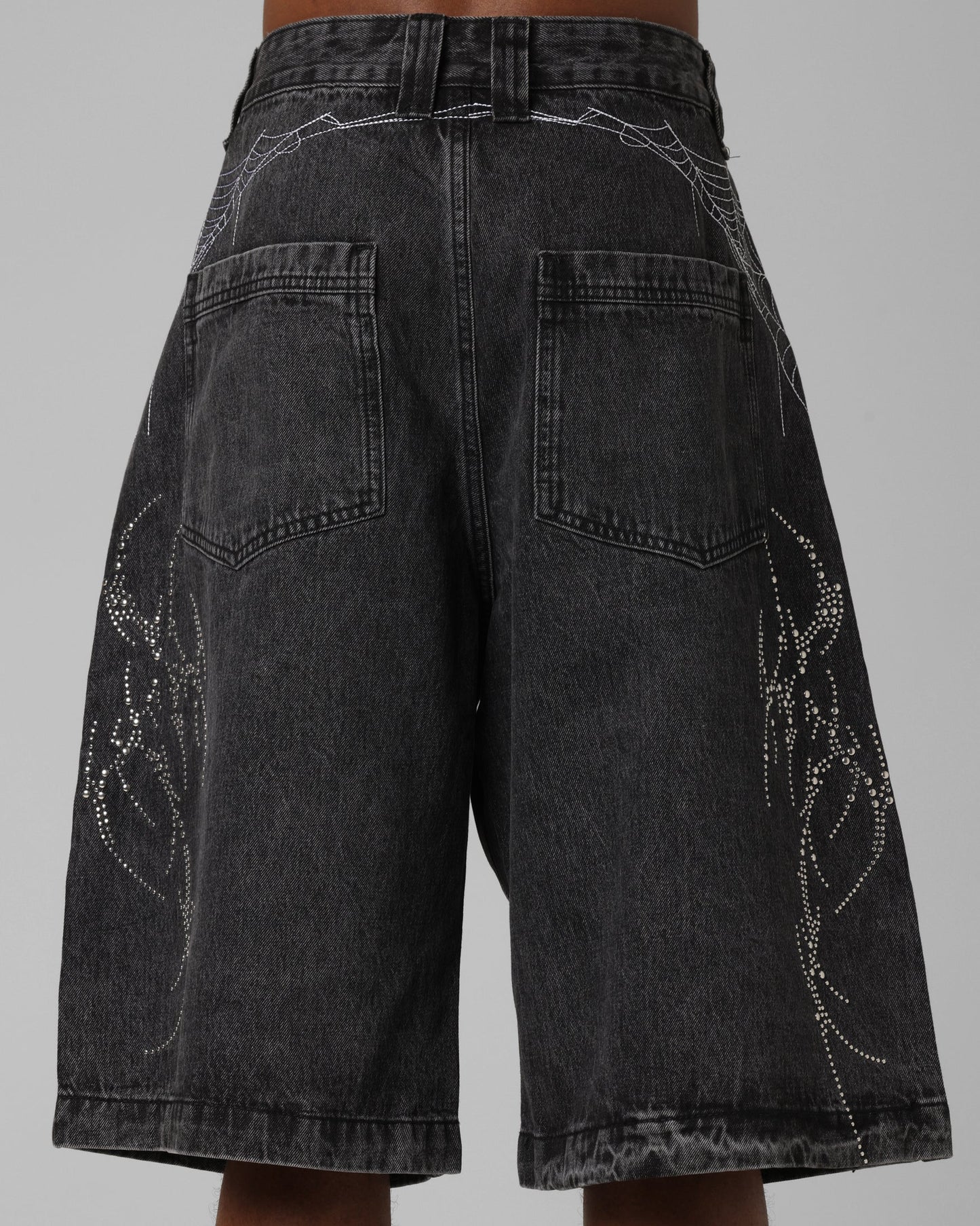 Loiter Goth Clique Jorts Black