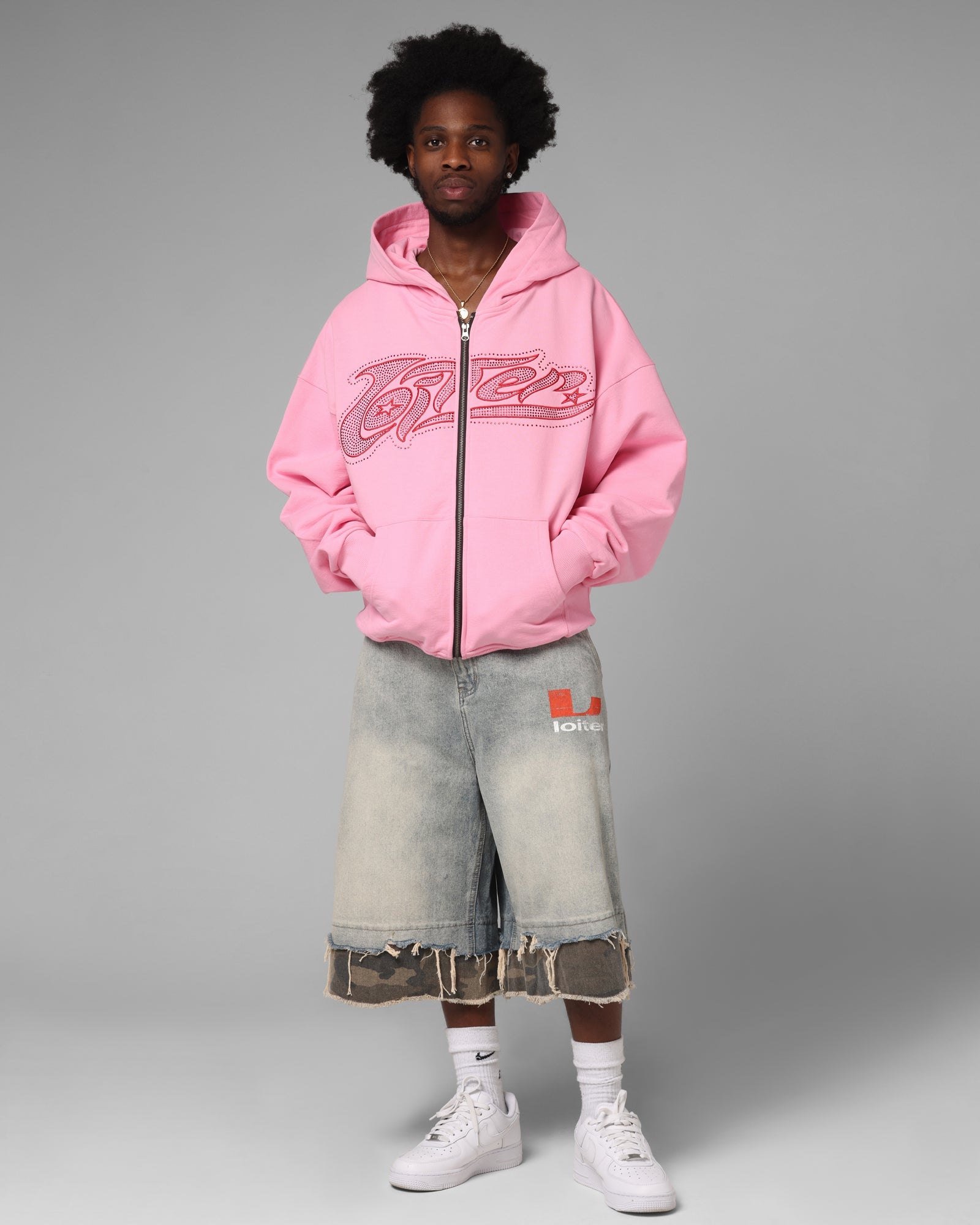 Loiter Oil Rig Denim Jorts Blue Wash