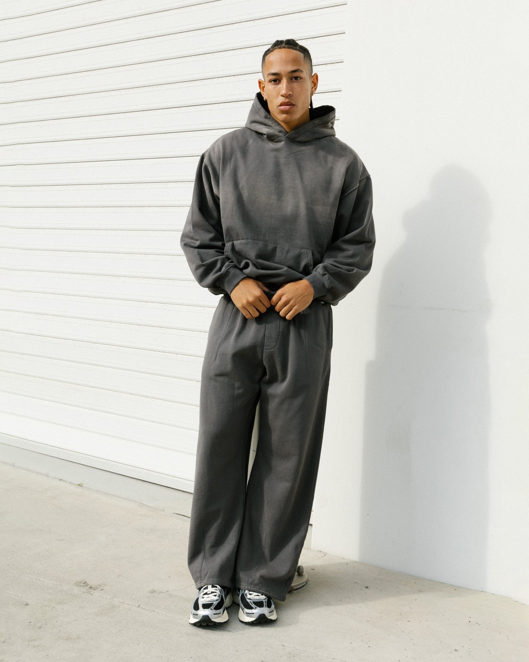 American Thrift Wide Leg Pants Washed Charcoal