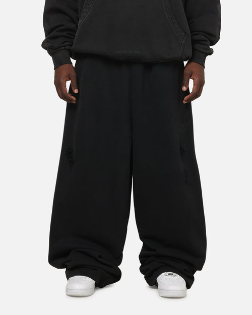 Saint Morta Distressed Baggy Sweatpants Black Wash