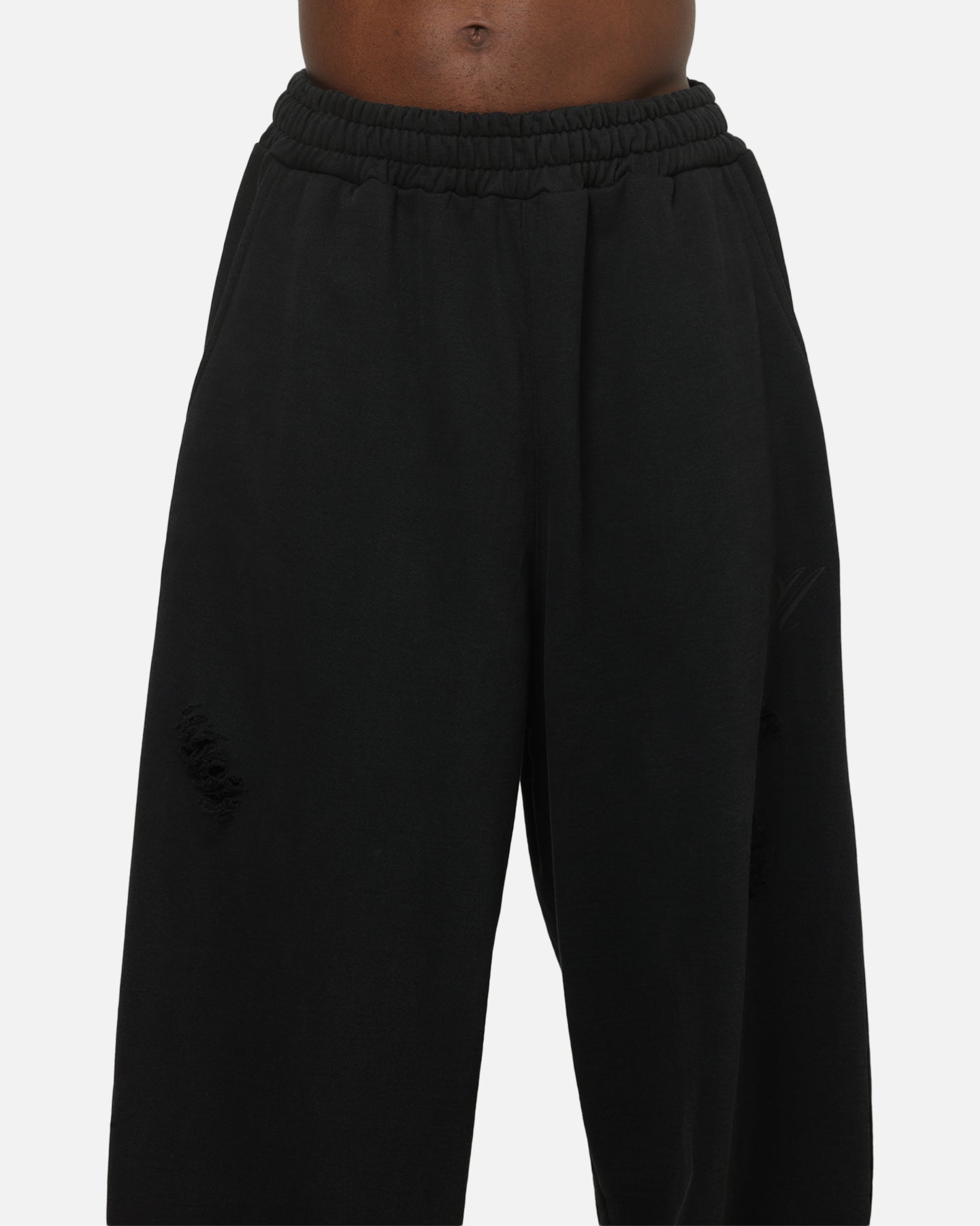 Saint Morta Distressed Baggy Sweatpants Black Wash