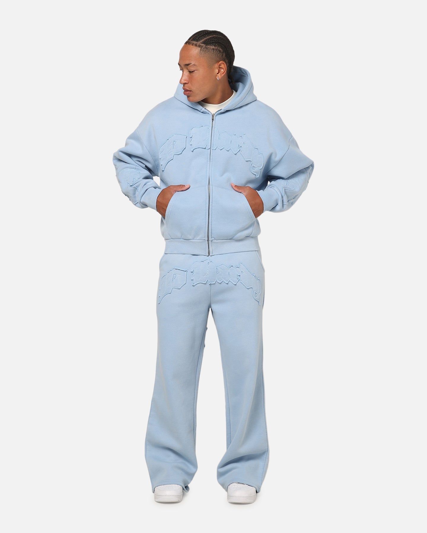 Ed Hardy Fray Track Pants Blue