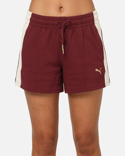 Puma Women's T7 Pintuck Shorts Ruby
