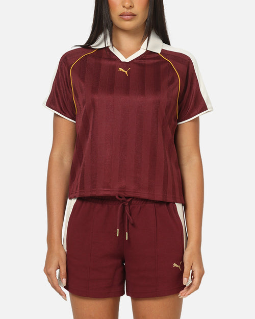 Puma Women's T7 Relaxed Football Jersey T-Shirt Ruby