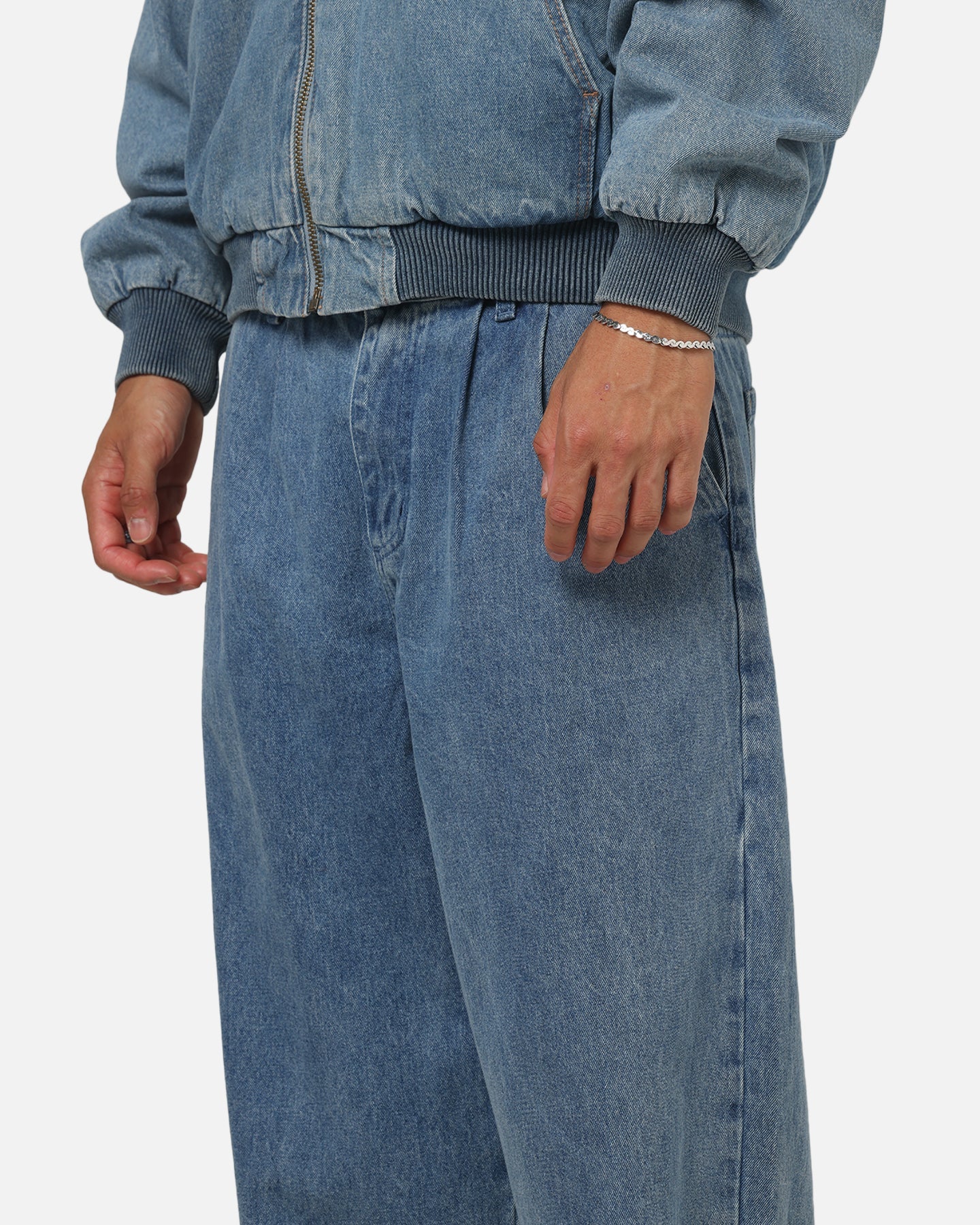 Carre Astor Pleated Jeans Mid Blue