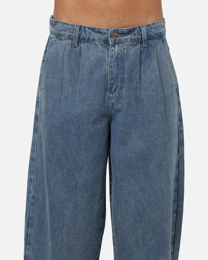 Carre Astor Pleated Jeans Mid Blue