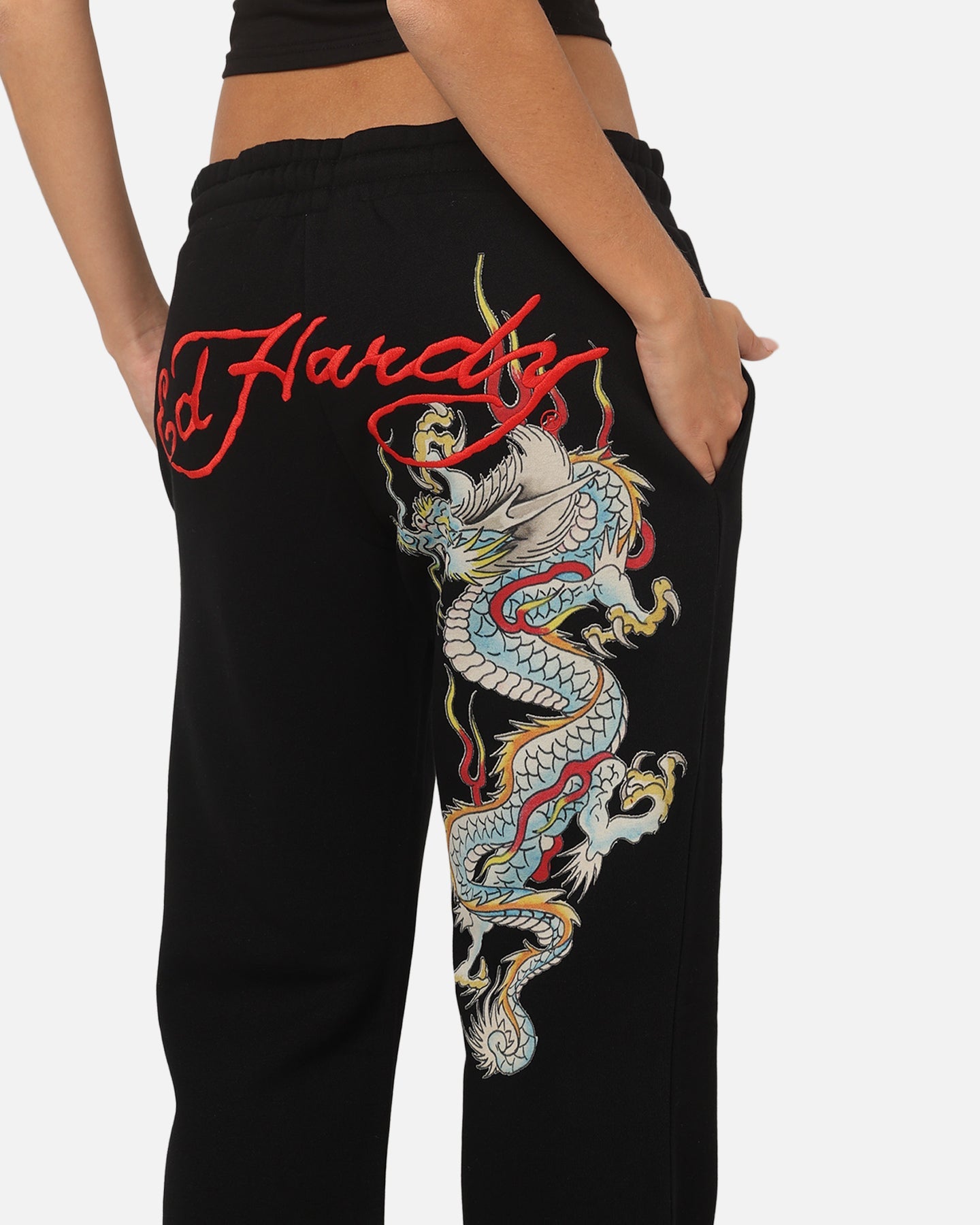 Ed Hardy Women's Afterburn Flare Trackpants Black