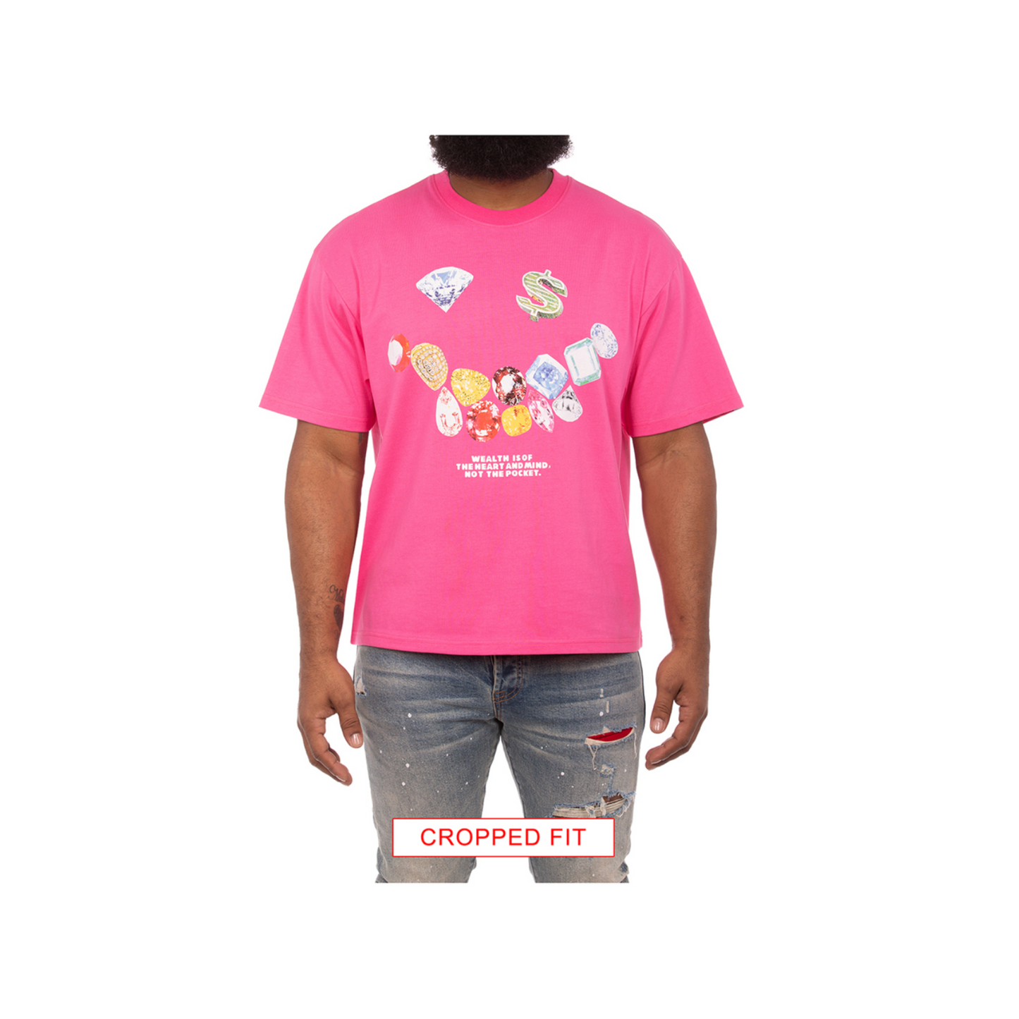 Billionaire Boys Club Smile SS Knit CROPPED FIT (Carmine Rose)