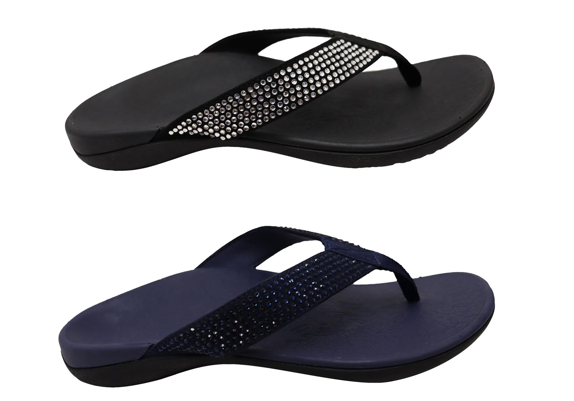 Axign Womens Comfortable Premium Bling Orthotic Thongs Sandals
