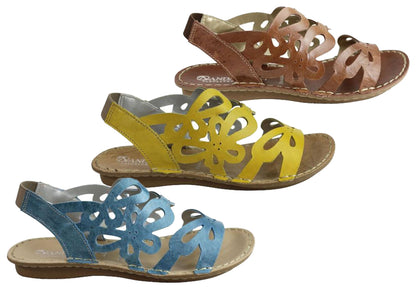 Andacco Desiree Womens Comfortable Flat Leather Sandals Made In Brazil
