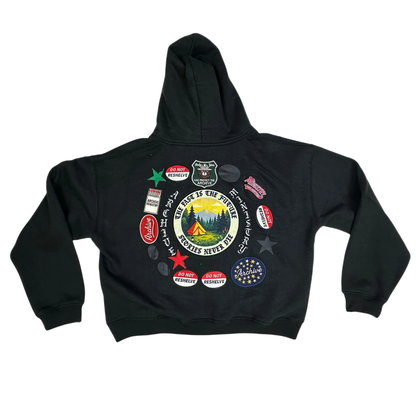 Archive Ministry "Bear Mountain Camp" Studded Zip Hoodie (Black)