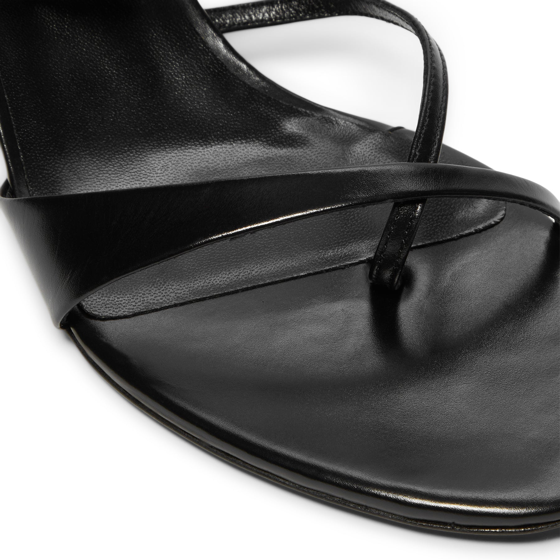 Jude Heath Kitten Sandal (Black Leather)