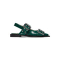 GANNI Feminine Buckle Ballerina Croco (Pineneedle)