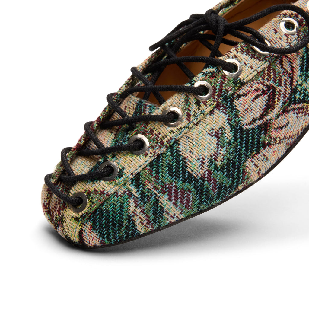 GANNI Lace Up Ballerina Tapestry (Jadeite)